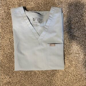 Figs Dusty Blue V-Neck Medical Scrub Top